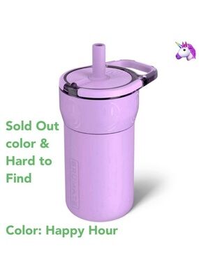 NEW! BRUMATE x EMILY FAUVER Happy Hour LEAP Leakproof Locking Lid Kids Cup NWT!